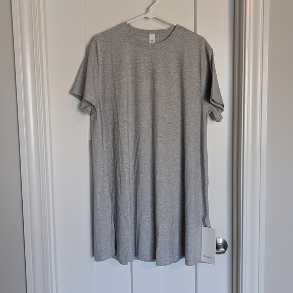 Lululemon All Yours Tee Dress - Heathered Silver Drop Grey sz 8 - Picture 1 of 6